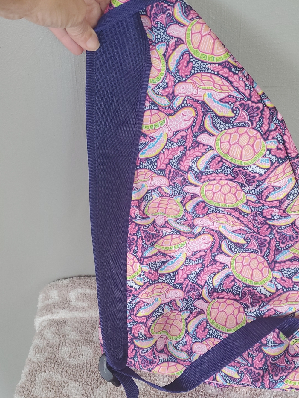 Simply Southern Pink and Purple Sea Turtle Print Sling Backpack. NWOT - Picture 6 of 12